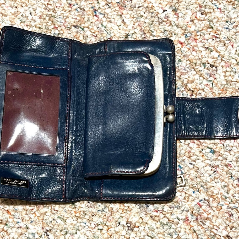 Marc Jacobs Unique Blue Leather Clutch Wallet - Picture 4 of 9